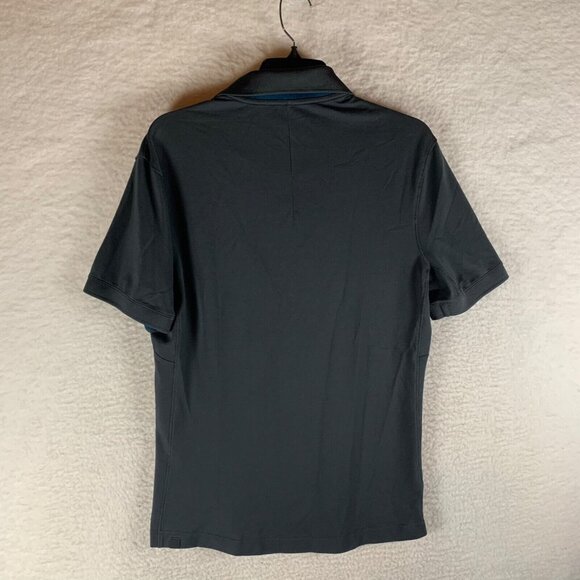 Lululemon Men's Grey Short Sleeve Performance Casual Button Up Polo Shirt Size - Picture 5 of 8